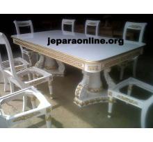 Set Meja Makan Duco Putih Set Meja Makan Duco Putih